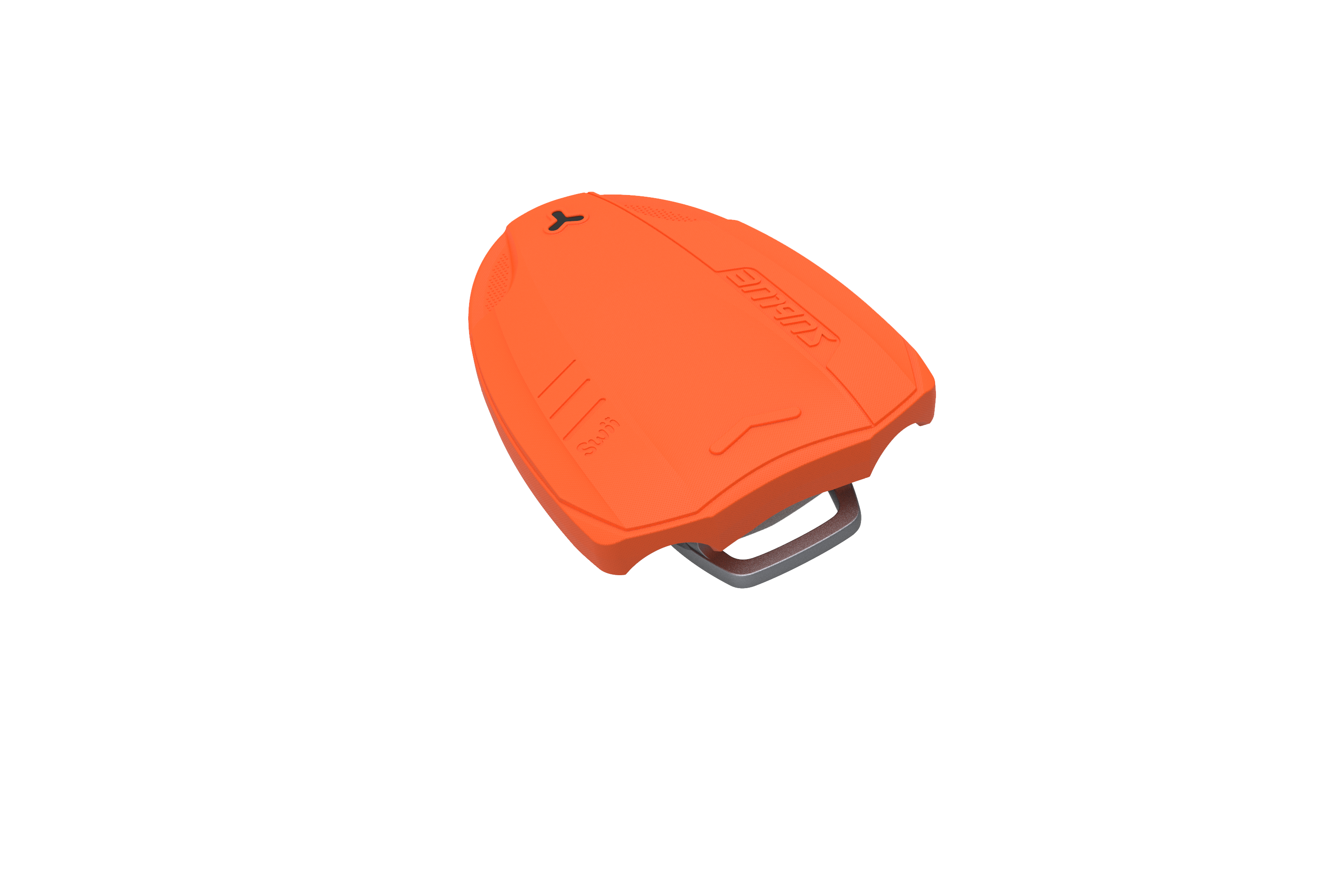 Orange SUBLUE Swii Electronic Kickboard showcasing compact design and features.