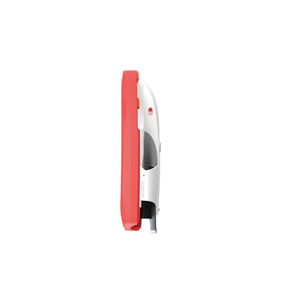 Side profile of SUBLUE Swii Electronic Kickboard in white and orange, showcasing sleek design.