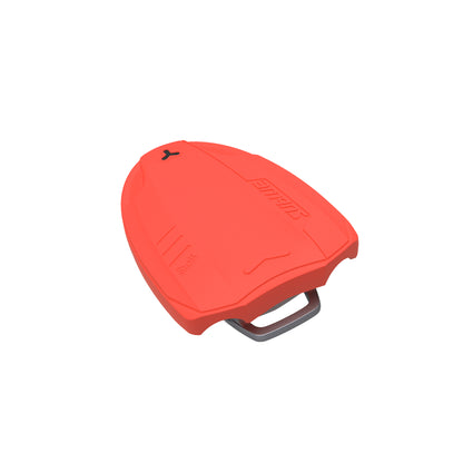 Side view of bright orange SUBLUE Swii kickboard showcasing its sleek design.