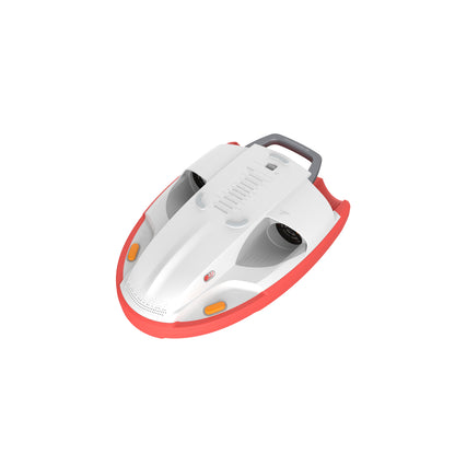 Sublue Swii Electronic Kickboard in white and orange from above, ready for aquatic fun.