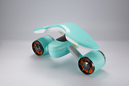 Teal Sublue Mix underwater scooter with dual thrusters for enhanced buoyancy.