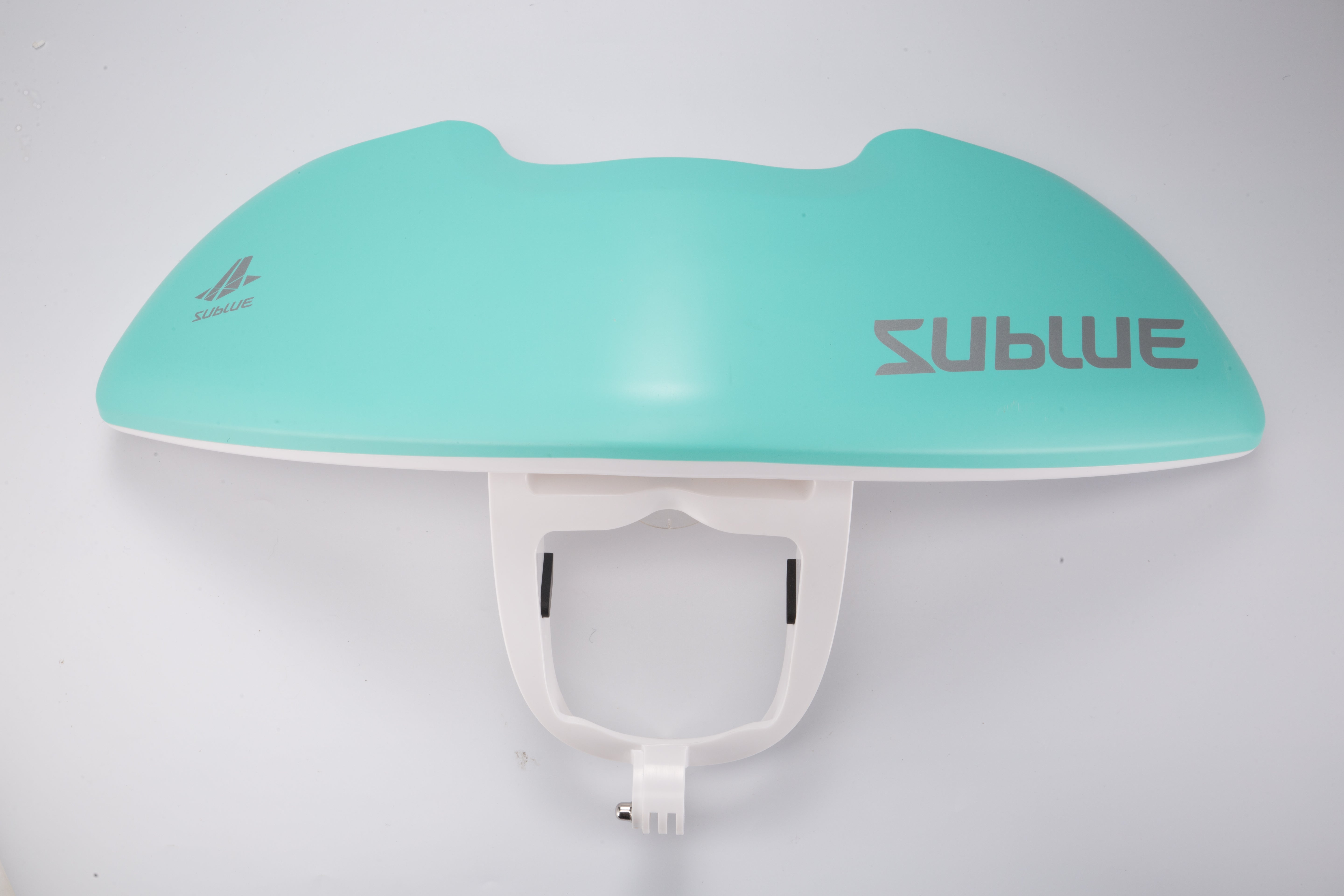 Teal and white buoyancy tank for Sublue Mix underwater scooter, enhances stability.