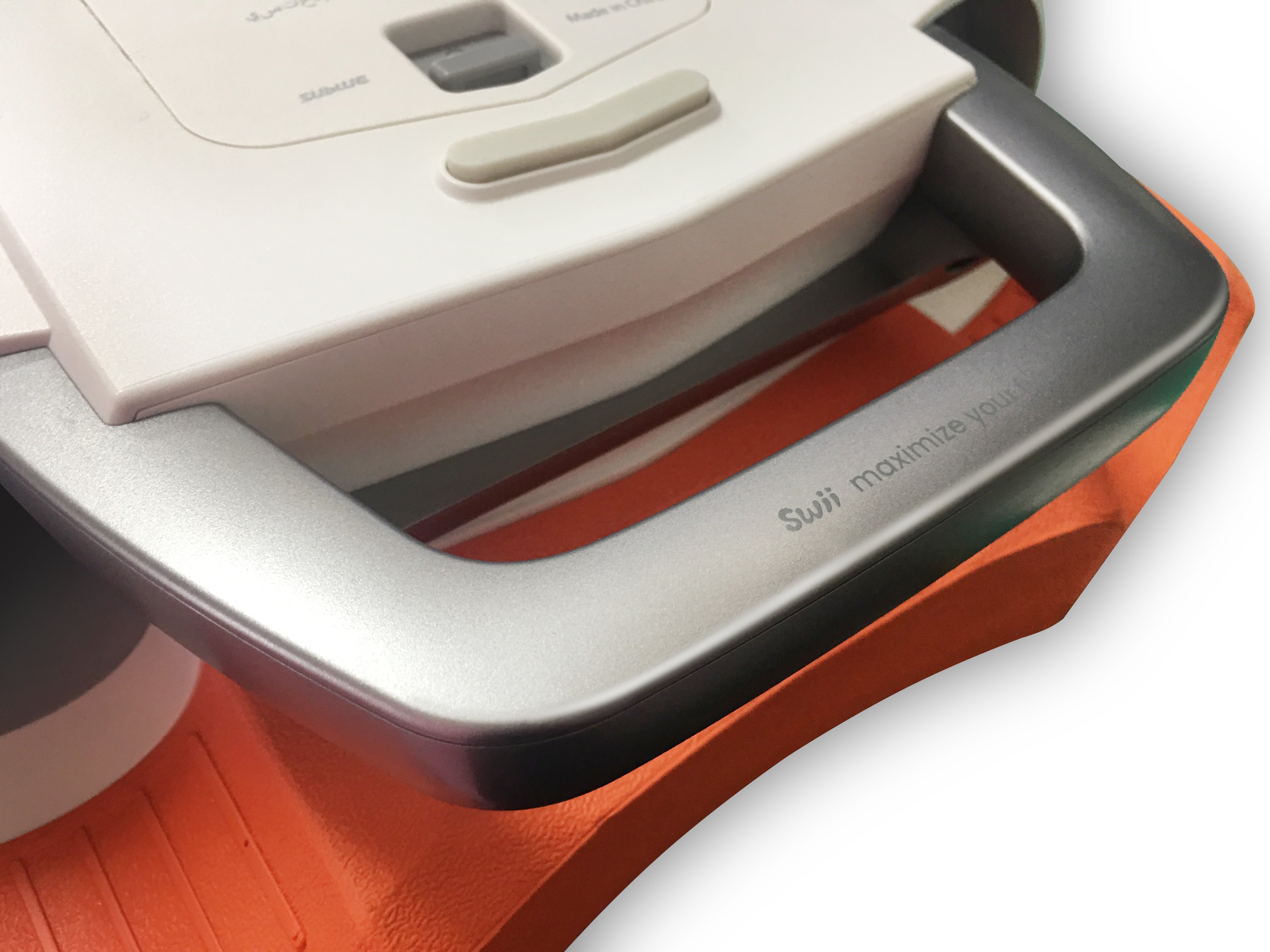 Close-up of SUBLUE Swii kickboard handle highlighting ergonomic design.